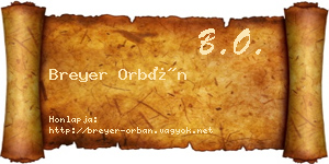 Breyer Orbán névjegykártya